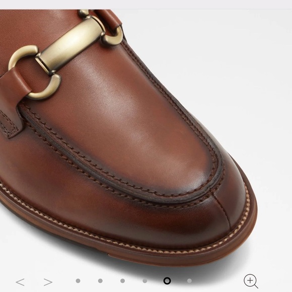 New ALDO Men\'s Brown Cognac Leather Loafers sz 10 main image 7